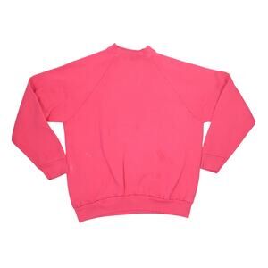 Vintage 90s Fruit of the Loom hot pink raglan crewneck sweatshirt L